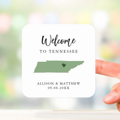 Any Color Tennessee Wedding Welcome Bag Square Sticker