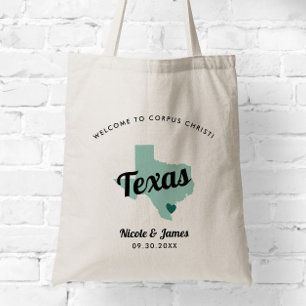 Any Color Texas Map Wedding Welcome Bag, Tote Bag