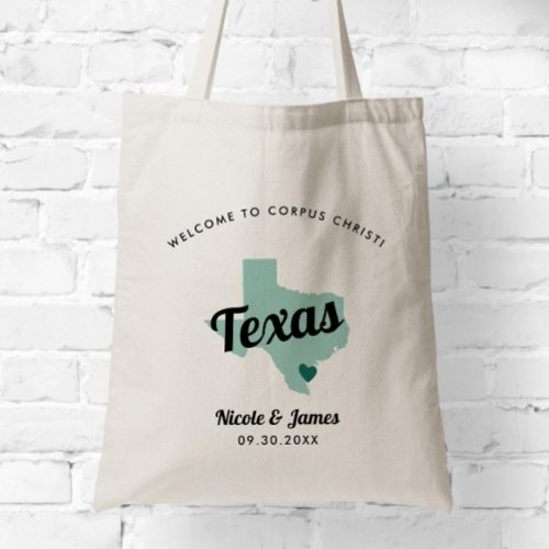 Any Color Texas Map Wedding Welcome Bag Tote Bag