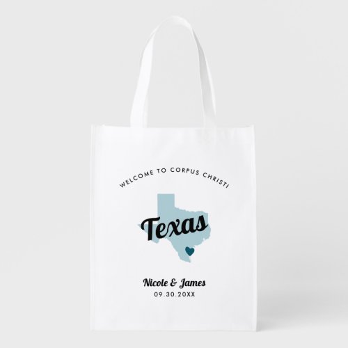 Any Color Texas Map Wedding Welcome Tote Bag