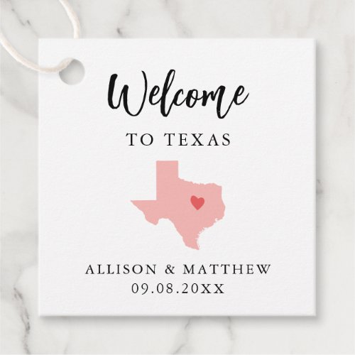 Any Color Texas Wedding Welcome Bag Favor Tags