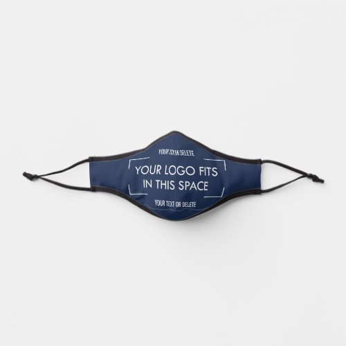 Any Color  Text Business Company Logo Navy Blue Premium Face Mask