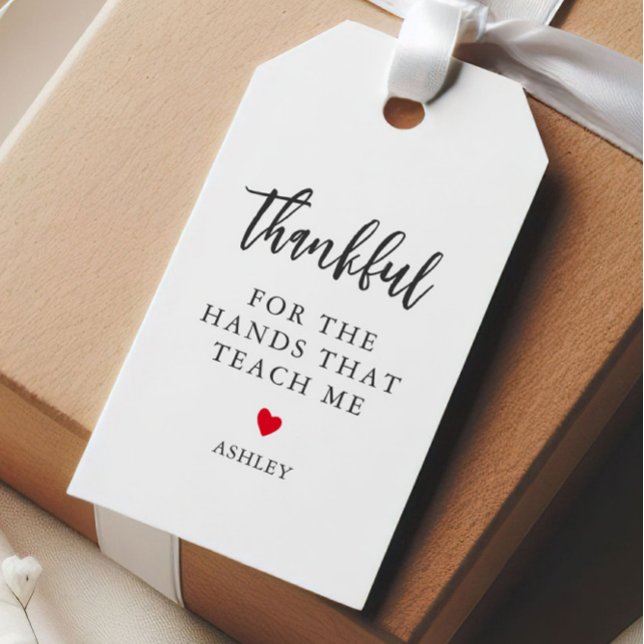 Any Color Thankful for the Hands That Teach Me Gift Tags (Creator Uploaded)