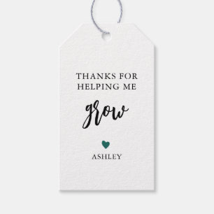 Any Color Thanks for Helping Me Grow, Thank You Gift Tags