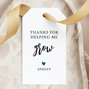 Any Color Thanks for Helping Me Grow, Thank You Gift Tags