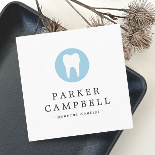 Any color tooth logo dentist dental minimalist square business card