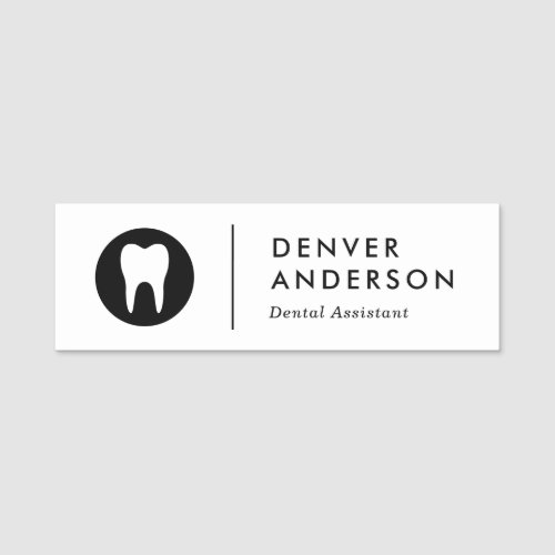 Any color tooth logo modern dentist dental name tag