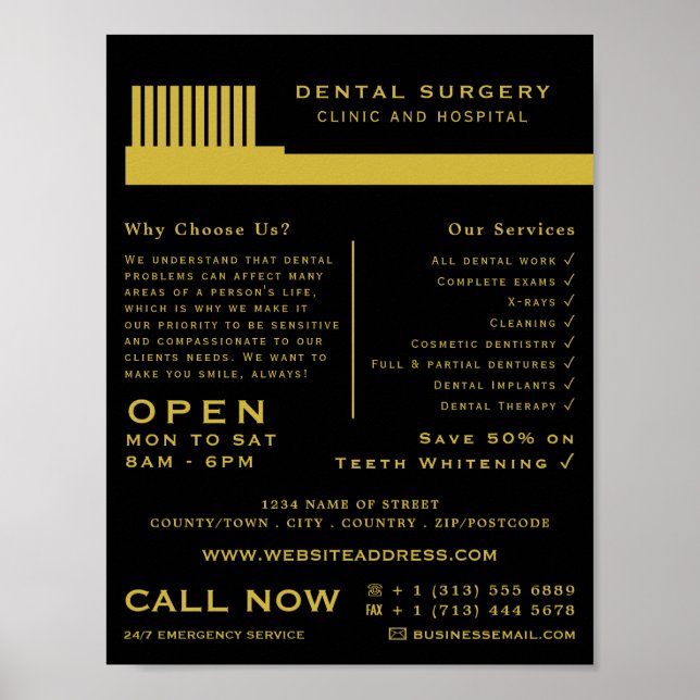 Any Color Toothbrush, Dentistry, Dentist Advert Poster (Front)