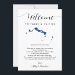 Any Color Turk & Caicos Wedding Welcome Itinerary<br><div class="desc">This modern and elegant card is the perfect addition to your hotel welcome bags. Enter the main events and a customized note to help your guests navigate the weekend. The size allows you to enter all the information you need. Everything in this card is editable. To change colors or move...</div>