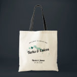 Any Color Turks and Caicos Wedding Welcome Bag, Tote Bag<br><div class="desc">Wedding weekend welcome gift bag for out of town guests to your wedding, featuring image of Turks and Caicos. You may edit the colors for any part of this design, as well as move the heart to the location of your wedding. To change colors, click personalize and then "edit using...</div>