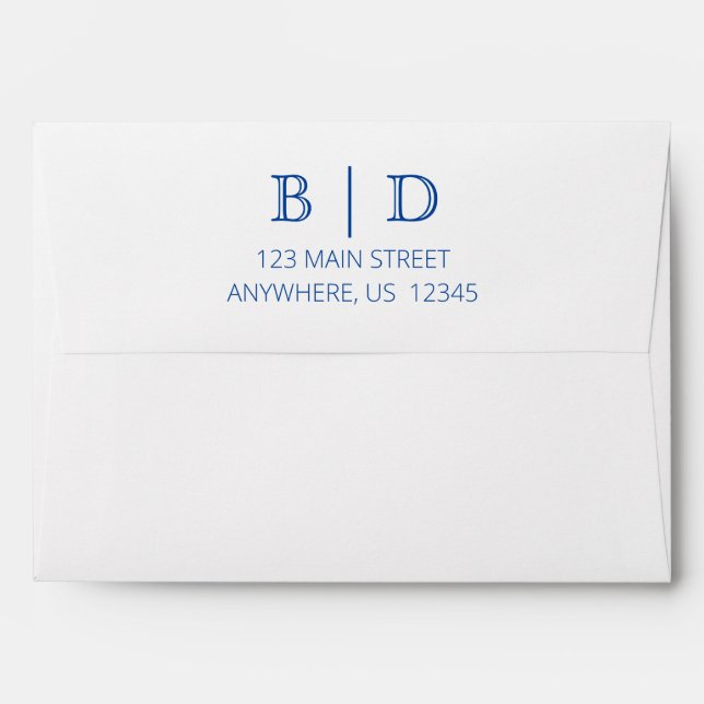 Any Color - Two Letter Monogram Envelopes (Back (Top Flap))