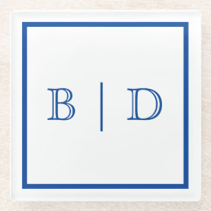 Any Color - Two Letter Monogram Glass Coaster