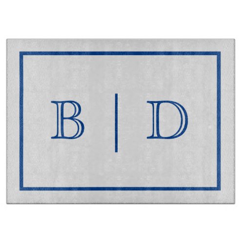 Any Color_ Two Letter Monogram Glass Cutting Board
