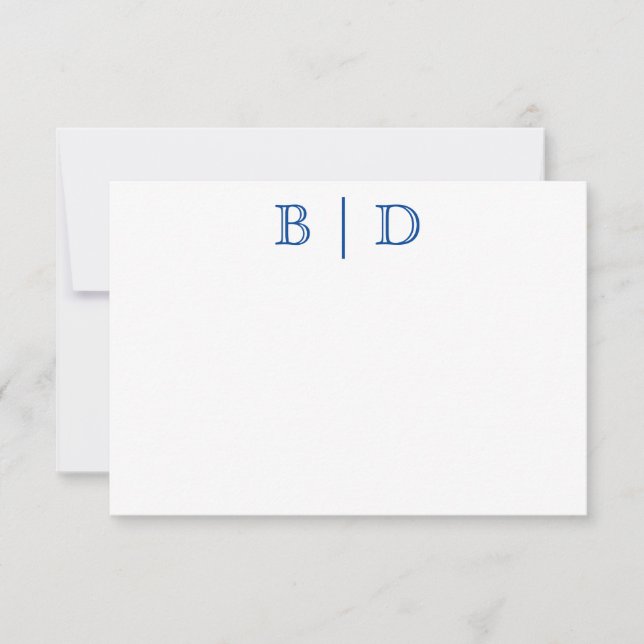 Any Color - Two Letter Monogram Note Cards (Front)