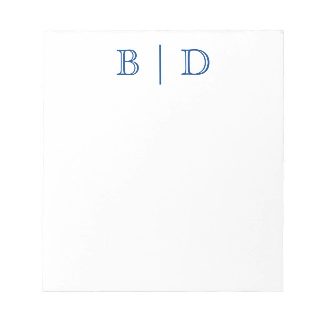 Any Color - Two Letter Monogram Notepad (Front)