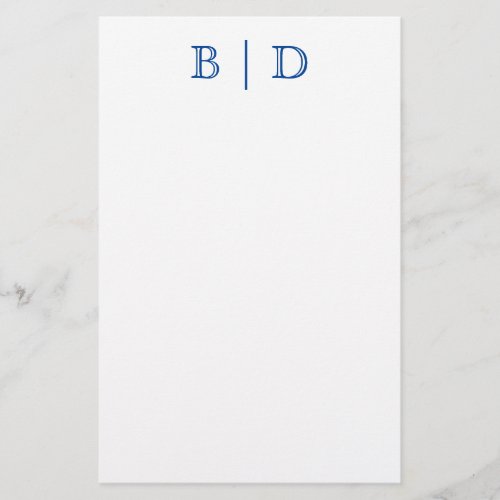 Any Color _ Two Letter Monogram Stationery