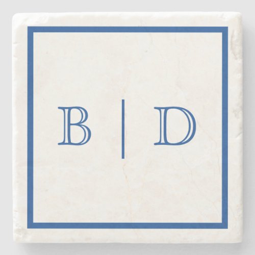 Any Color _ Two Letter Monogram Stone Coaster