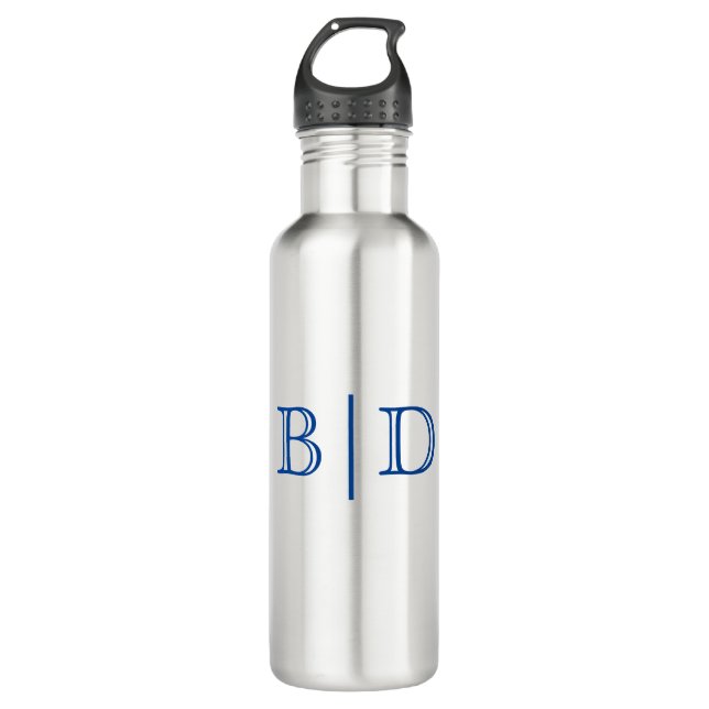 Any Color - Two Letter Monogram Water Bottle (Front)
