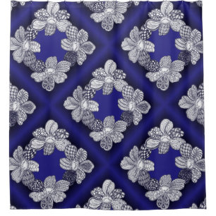 Any Color Unique Flower Doodles Shower Curtain