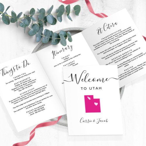 Any Color Utah Wedding Welcome Itinerary  Letter Tri_Fold Program