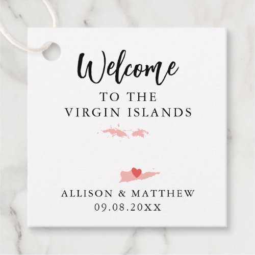 Any Color Virgin Islands Wedding Welcome Bag Favor Tags