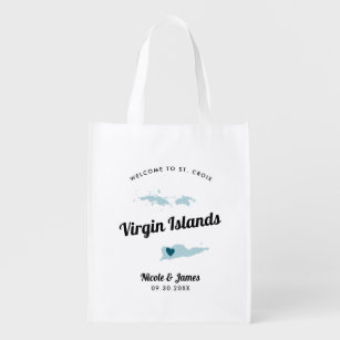 Any Color Virgin Islands Wedding Welcome Bag, Grocery Bag