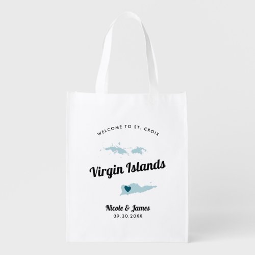 Any Color Virgin Islands Wedding Welcome Bag Grocery Bag