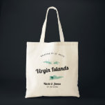 Any Color Virgin Islands Wedding Welcome Bag, Tote Bag<br><div class="desc">Wedding weekend welcome gift bag for out of town guests to your wedding, featuring image of the Virgin Islands. You may edit the colors for any part of this design, as well as move the heart to the location of your wedding. To change colors, click personalize and then "edit using...</div>