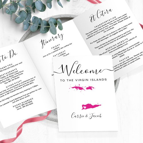 Any Color Virgin Islands Wedding Welcome Itinerary Tri_Fold Program