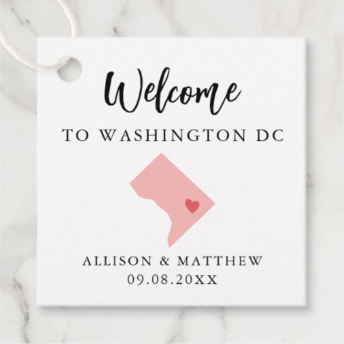 Any Color Washington DC Wedding Welcome Bag Favor Tags