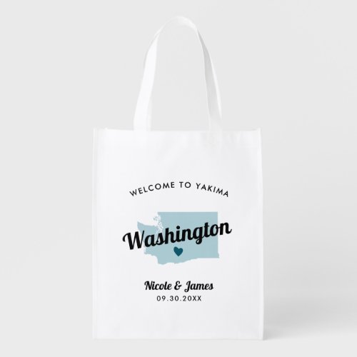 Any Color Washington State Map Wedding Welcome Bag