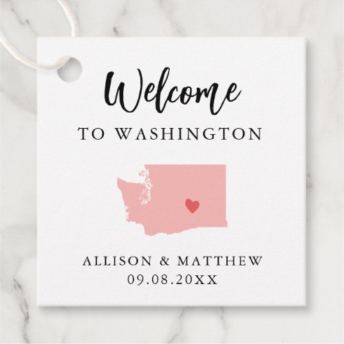 Any Color Washington State Wedding Welcome Bag Favor Tags