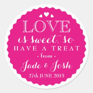 ANY COLOR Wedding Favor Sweet Jar Round Classic Round Sticker