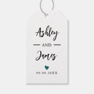 Any Color Wedding Favor Tags, Personalized Names Gift Tags