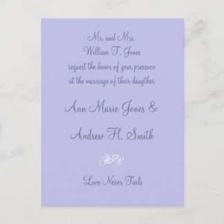Any Color Wedding Periwinkle Blue Invitation Postcard