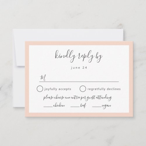ANY COLOR wedding RSVP reply cards for entres