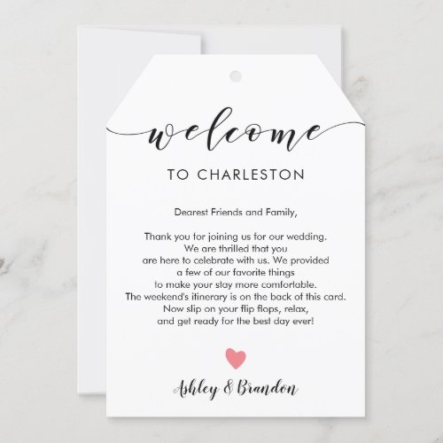 Any Color Wedding Welcome Tag Letter Itinerary