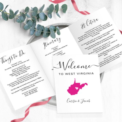 Any Color West Virginia Wedding Welcome Itinerary Tri_Fold Program