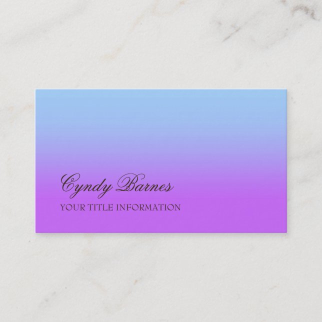 Any Color with Blue Gradient Business Card (Front)
