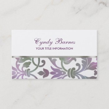 Any Color With Colorful Damask Business Card by TailoredType at Zazzle