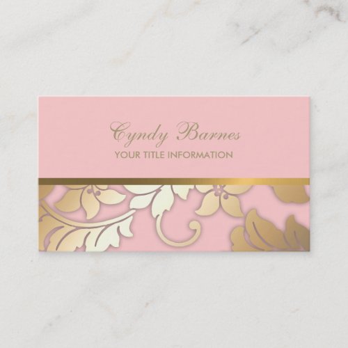 Any Color with Gold Damask Business Card