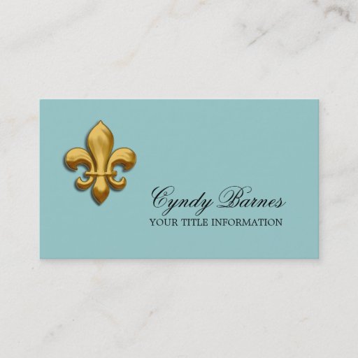 Customizable Any Color with Gold Fleur de Lis Business Card