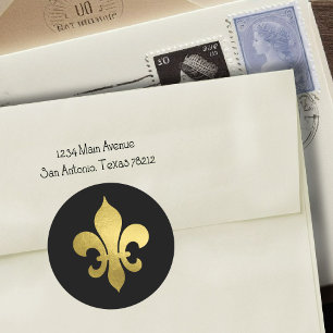 Any Color with Gold Fleur de Lis Envelope Seal