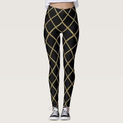 Any color with Gold Glitter Grid Tote Leggings