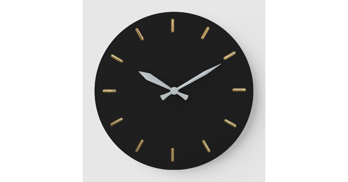 Any Color with Large Numbers Large Ticks Large Clock Zazzle