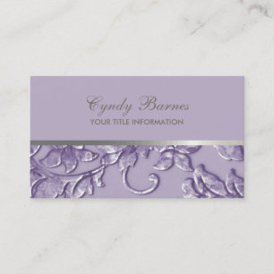 Any Color with Lilac Damask Business Card