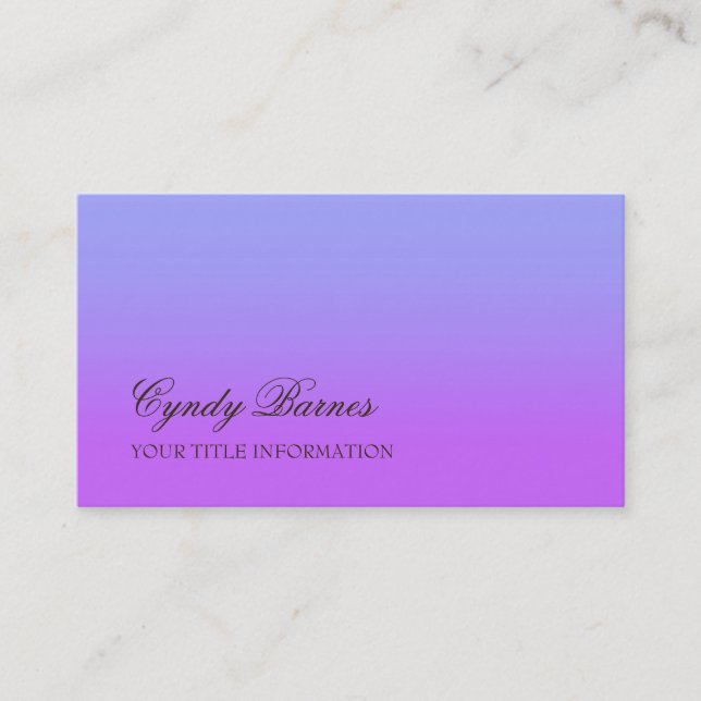 Any Color with Purple Gradient Business Card (Front)