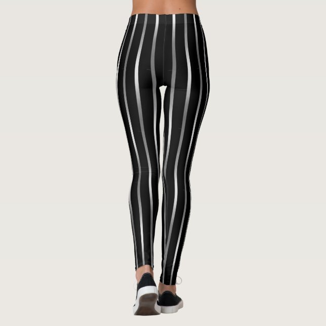 Any Color with Silver Stripes Leggings (Back)