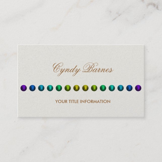 Any Color with String of Pearls Business Card (Front)