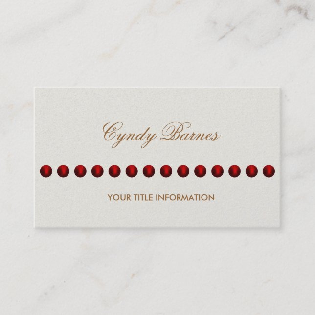 Any Color with String of Pearls Business Card (Front)